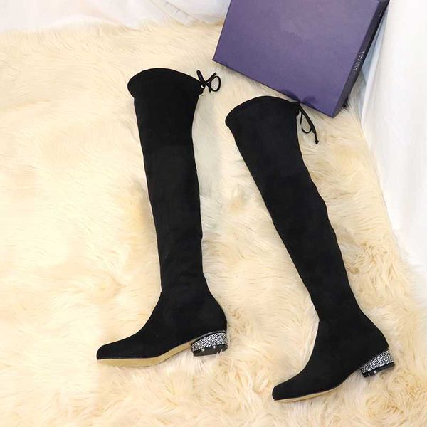 boots runway 2021 black suede winter shoes woman luxury crystal design square heel botas mujer slip on over-the-knee women
boots runway 2021 black suede winter shoes woman luxury crystal design square heel botas mujer slip on over-the-knee women