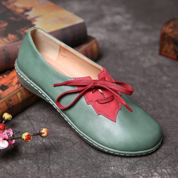 women fashion flats shoes lace up loafers shoes outdoor walking female ballet flats cow leather driving, Black
women fashion flats shoes lace up loafers shoes outdoor walking female ballet flats cow leather driving, Black