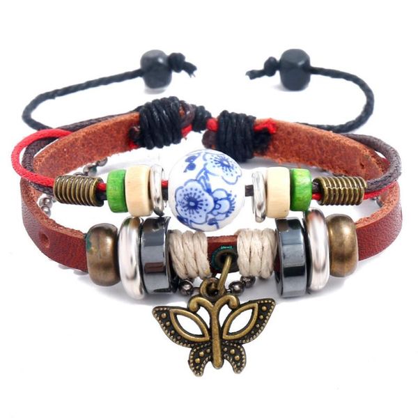 fashion vintage alloy butterfly charm leather multilayer beads bangle friendship wristband girl women jewelry gift, Golden;silver
fashion vintage alloy butterfly charm leather multilayer beads bangle friendship wristband girl women jewelry gift, Golden;silver