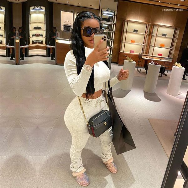 women sets casual skinny ladies sports suits reset 2020 womens stacked tracksuits solid color high neck long sleeve 2pcs, Gray
women sets casual skinny ladies sports suits reset 2020 womens stacked tracksuits solid color high neck long sleeve 2pcs, Gray