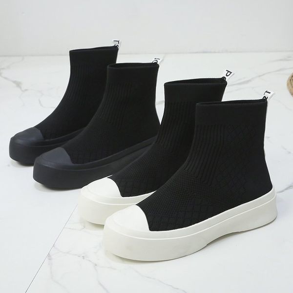 boots nice knitted elastic cloth sock women round toe slip on autumn ankle female casula flat platform shoes, Black
boots nice knitted elastic cloth sock women round toe slip on autumn ankle female casula flat platform shoes, Black