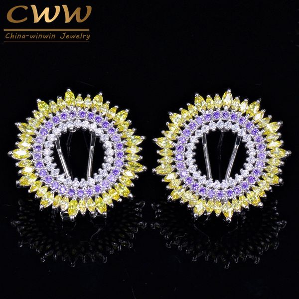 stud cwwzircons fashion marquise cut yellow and purple cz zirconia stones round big easy earrings for women jewelry cz043, Golden;silver
stud cwwzircons fashion marquise cut yellow and purple cz zirconia stones round big easy earrings for women jewelry cz043, Golden;silver