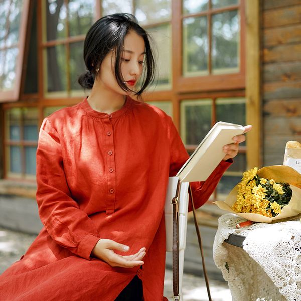 women fall new elegant linen dress long sleeve o-neck solid dress chinese style side split improved cheongsam female, Black;gray
women fall new elegant linen dress long sleeve o-neck solid dress chinese style side split improved cheongsam female, Black;gray