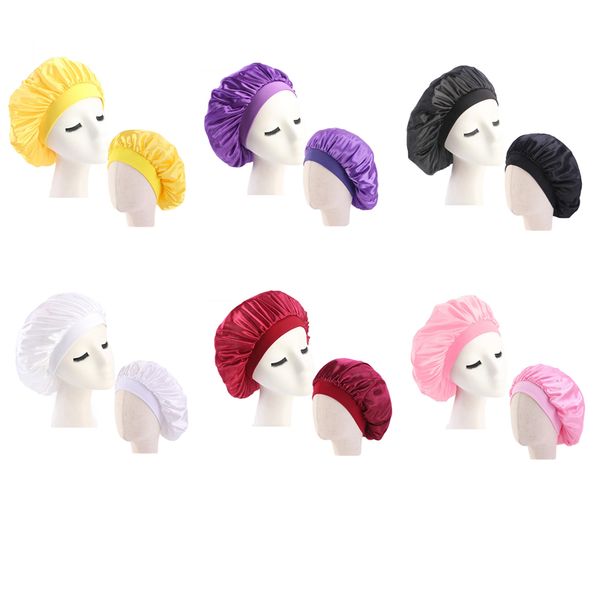 hair care cap parent-child elastic polyester wide edge night sleep hat silk dome family for ladies satin bonnet, Blue;gray
hair care cap parent-child elastic polyester wide edge night sleep hat silk dome family for ladies satin bonnet, Blue;gray