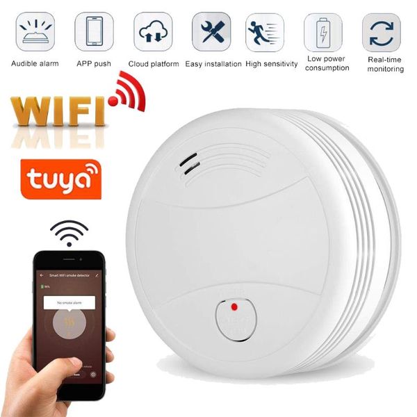 2020 wifi smoke detector tuya app fire alarm sensor independent smoke alarm protection android, Black;white
2020 wifi smoke detector tuya app fire alarm sensor independent smoke alarm protection android, Black;white