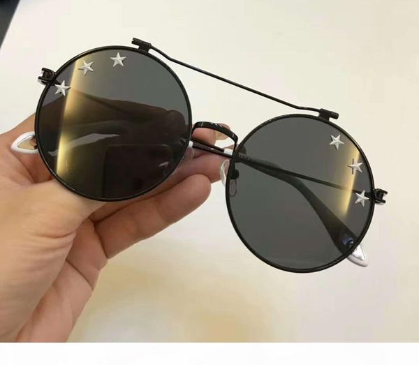 women designer studded stars black round sunglasses sonnenbrille fashion brand sunglasses new with case, White;black
women designer studded stars black round sunglasses sonnenbrille fashion brand sunglasses new with case, White;black