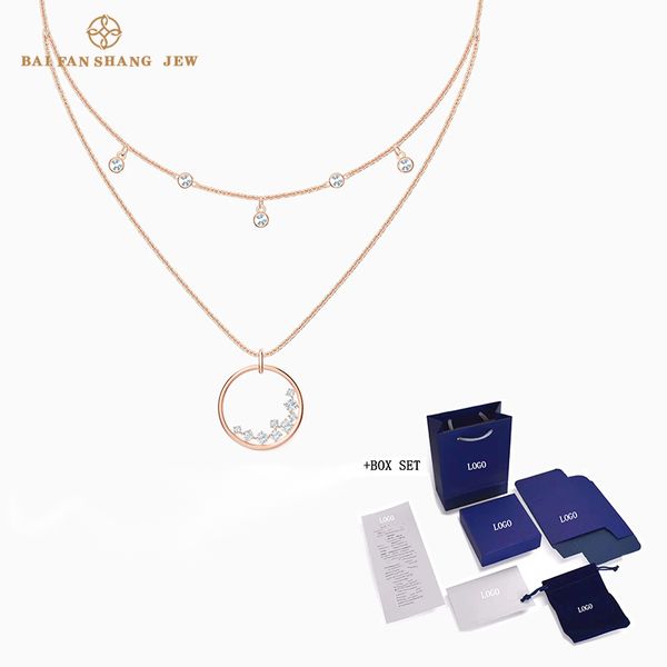 fashion swa new north necklace rose gold popular gradation transparent round pattern crystal female luxury jewelry romantic gift, Silver
fashion swa new north necklace rose gold popular gradation transparent round pattern crystal female luxury jewelry romantic gift, Silver