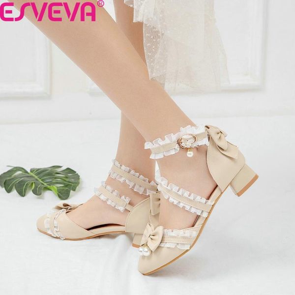 esveva 2020 square low heel sandals pu leather hollow buckle women pumps butterfly-knot string bead ladies shoes big size 34-43, Black
esveva 2020 square low heel sandals pu leather hollow buckle women pumps butterfly-knot string bead ladies shoes big size 34-43, Black