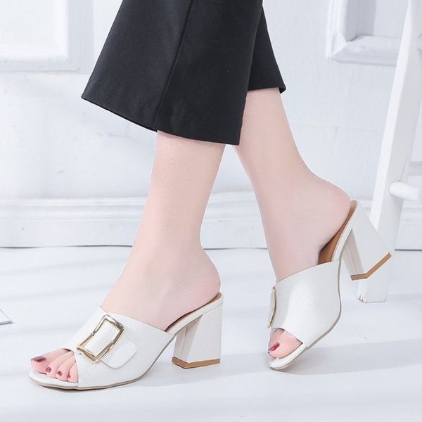 summer high heels sandals women peep toe buckle thick heel slippes female fashion outdoor black white
summer high heels sandals women peep toe buckle thick heel slippes female fashion outdoor black white