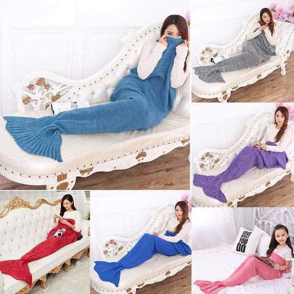 knitted mermaid tail blanket for child baby blue gray red multicolor mermaid sleeping bag cashmere-like sofa tv blankets
knitted mermaid tail blanket for child baby blue gray red multicolor mermaid sleeping bag cashmere-like sofa tv blankets