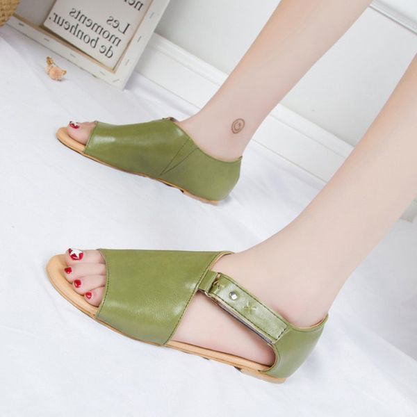 женщины сандалии новое прибытие пряжка peep toe flats дамы крюк петля твердая кожа pu дышащие римскими обувь плюс размер, Black
женщины сандалии новое прибытие пряжка peep toe flats дамы крюк петля твердая кожа pu дышащие римскими обувь плюс размер, Black