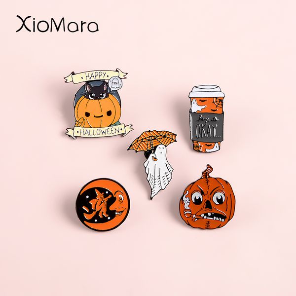 happy halloween enamel pins coffee pumpkin ghost cat witches jewelry magic hat brooches badges lapel pins for festival gifts, Gray
happy halloween enamel pins coffee pumpkin ghost cat witches jewelry magic hat brooches badges lapel pins for festival gifts, Gray