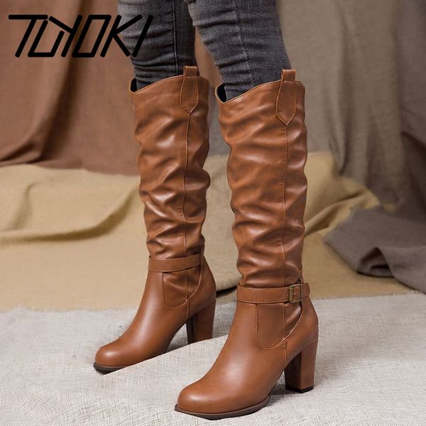 tuyoki plus size 34-48 women knee high boots round toe solid color buckle high heel shoes winter warm long boots woman shoes, Black
tuyoki plus size 34-48 women knee high boots round toe solid color buckle high heel shoes winter warm long boots woman shoes, Black