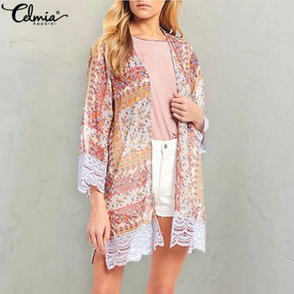 celmia bohemian kimono long cardigans beach cover up women loose print blouse summer chiffon shirts casual lace patchwork shawl, White
celmia bohemian kimono long cardigans beach cover up women loose print blouse summer chiffon shirts casual lace patchwork shawl, White