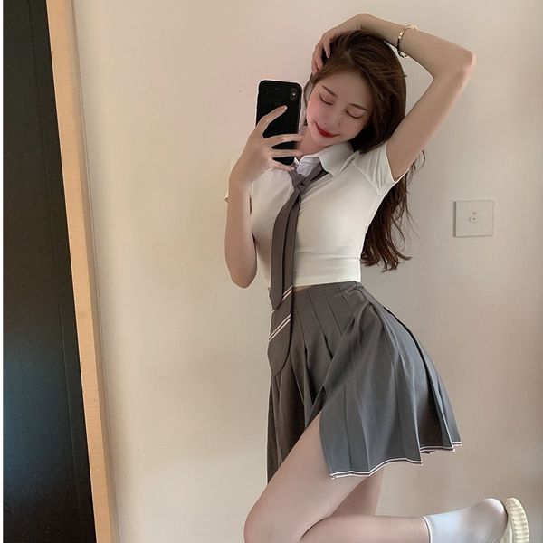 women'sstyle split pleated skirt slim fit short chest polo collar tie women'sstyle split pleated skirt slim fit short chest polo c, Gray
women'sstyle split pleated skirt slim fit short chest polo collar tie women'sstyle split pleated skirt slim fit short chest polo c, Gray