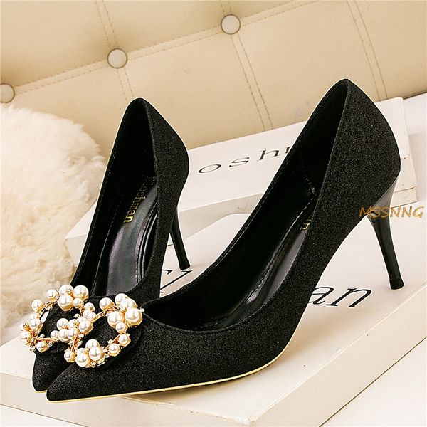 dress shoes 2021 women 7cm high heel glitter pearl pumps lady wedding gold silver thin heels female pointed toe bridal, Black
dress shoes 2021 women 7cm high heel glitter pearl pumps lady wedding gold silver thin heels female pointed toe bridal, Black