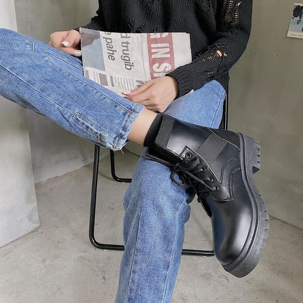 boots women 2021 autumn retro british style thick-soled thick heel short shoes, Black
boots women 2021 autumn retro british style thick-soled thick heel short shoes, Black