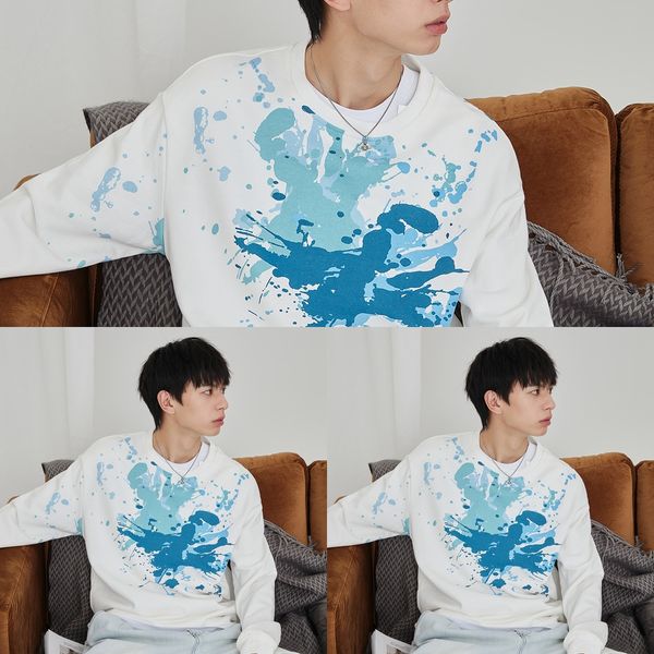 2020 autumn new couple korean style trendy loose splash printing white trendy brand sweater for men pullover sweater pullover 4xal3, Black
2020 autumn new couple korean style trendy loose splash printing white trendy brand sweater for men pullover sweater pullover 4xal3, Black