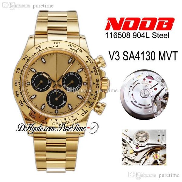 n v3 904l steel sa4130 automatic chronograph mens watch gold black dial 18k yellow gold oyster bracelet edition 116508 puretime nd4, Slivery;brown
n v3 904l steel sa4130 automatic chronograph mens watch gold black dial 18k yellow gold oyster bracelet edition 116508 puretime nd4, Slivery;brown