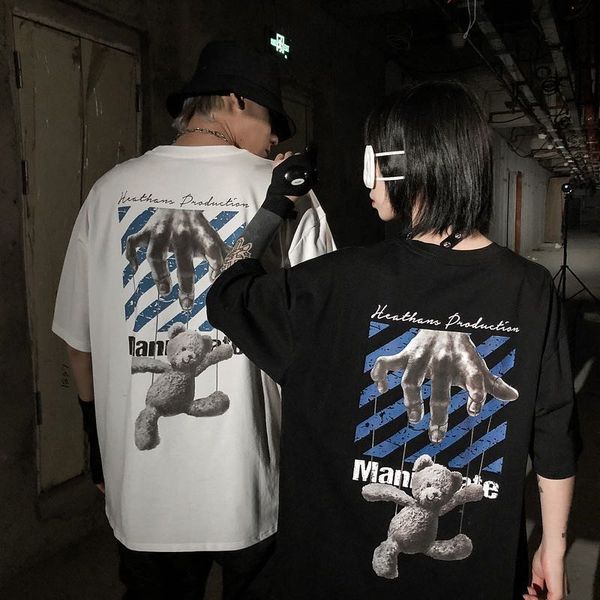 foreign trade men's short sleeve spring and summer europe and america dark high street original hip hop hip hop oversize printed t-shir, White;black
foreign trade men's short sleeve spring and summer europe and america dark high street original hip hop hip hop oversize printed t-shir, White;black