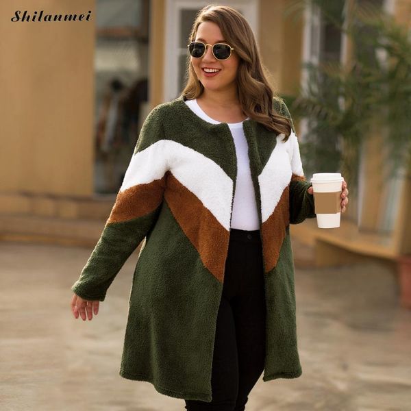 striped faux fur overcoat women army green fleece jacket coat 2020 autumn winter warm thicken outwear women long zipper coat, Black
striped faux fur overcoat women army green fleece jacket coat 2020 autumn winter warm thicken outwear women long zipper coat, Black