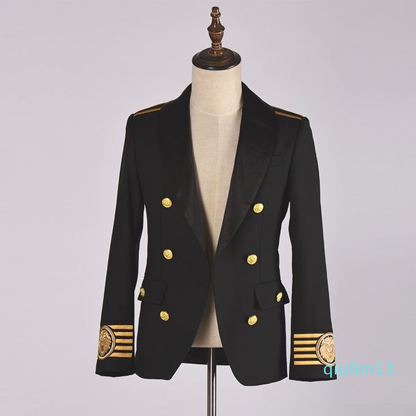 fashion-men's casual suit sleeve embroidery lion head shoulder badge with private custom valve suit, White;black
fashion-men's casual suit sleeve embroidery lion head shoulder badge with private custom valve suit, White;black