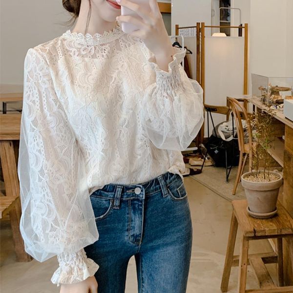 women's blouses & shirts arrivals solid lace lantern sleeve pullover blouse mesh long lady white apricot size s-2xl
women's blouses & shirts arrivals solid lace lantern sleeve pullover blouse mesh long lady white apricot size s-2xl