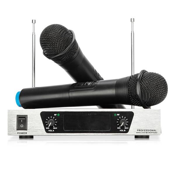 wireless microphone system dual handheld 2 x mic cordless receiver suitable for weddings conferences speeches karaoke etc
wireless microphone system dual handheld 2 x mic cordless receiver suitable for weddings conferences speeches karaoke etc