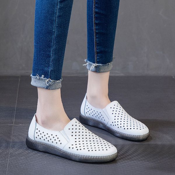 summer new hollow out anti-skid comfortable all-match flat bottom, Black