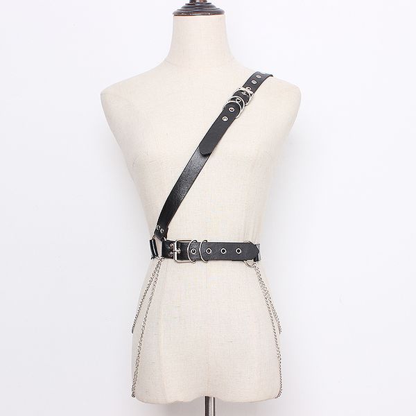 women faux leather crossbody shoulder harness waist belts hip hop strap bondage body cage cage metal buckle waist belts chain, Black;brown
women faux leather crossbody shoulder harness waist belts hip hop strap bondage body cage cage metal buckle waist belts chain, Black;brown