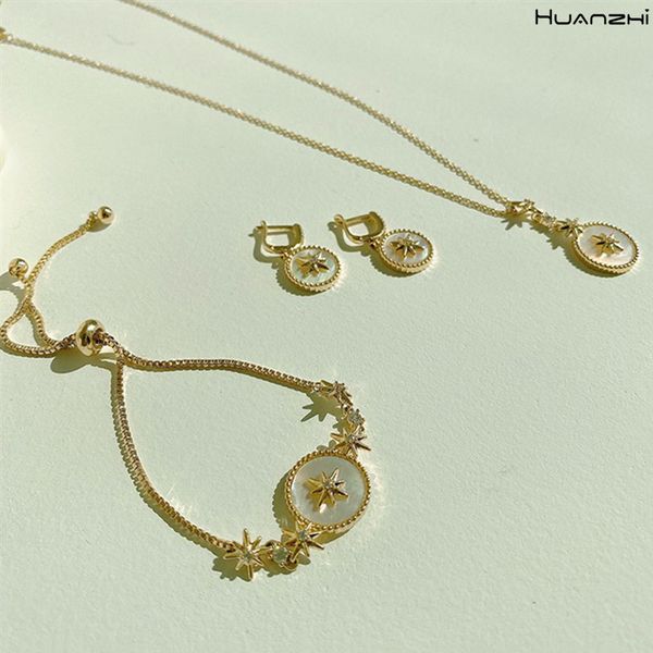 huanzhi 2020 new trendy shell stars clavicle chain necklace gold metal geometric adjustable for woman girl set jewelry, Silver
huanzhi 2020 new trendy shell stars clavicle chain necklace gold metal geometric adjustable for woman girl set jewelry, Silver