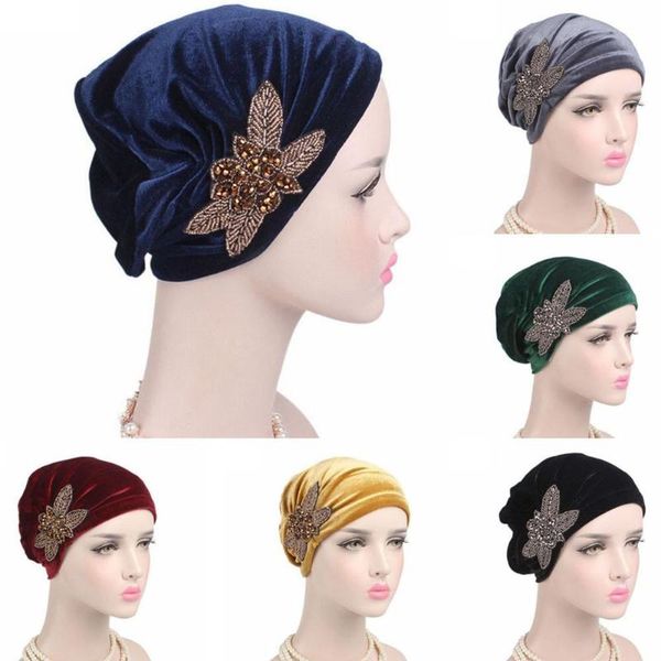 berets beads flower women cancer chemo velvet hat muslim beanie turban head wrap cap, Blue;gray
berets beads flower women cancer chemo velvet hat muslim beanie turban head wrap cap, Blue;gray