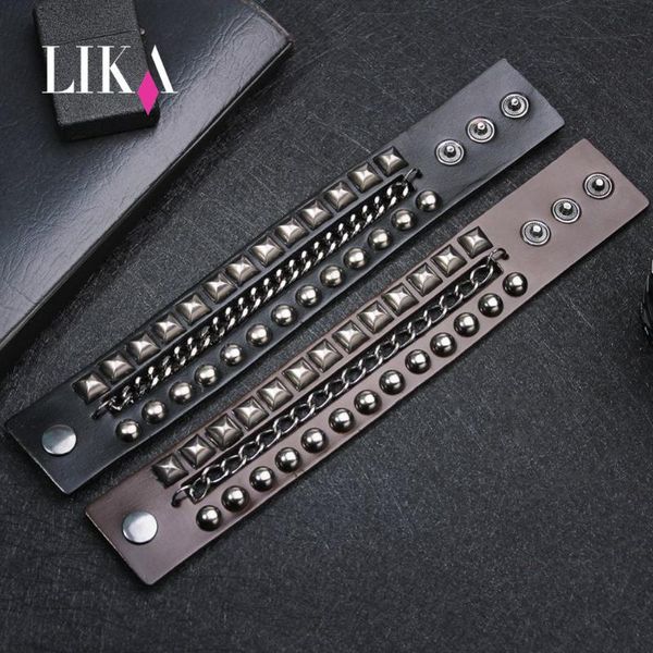 lika punk mens bracelet fashion liuding leather bracelets & bangles adjustable buckle wristband male jewelry black, Golden;silver
lika punk mens bracelet fashion liuding leather bracelets & bangles adjustable buckle wristband male jewelry black, Golden;silver