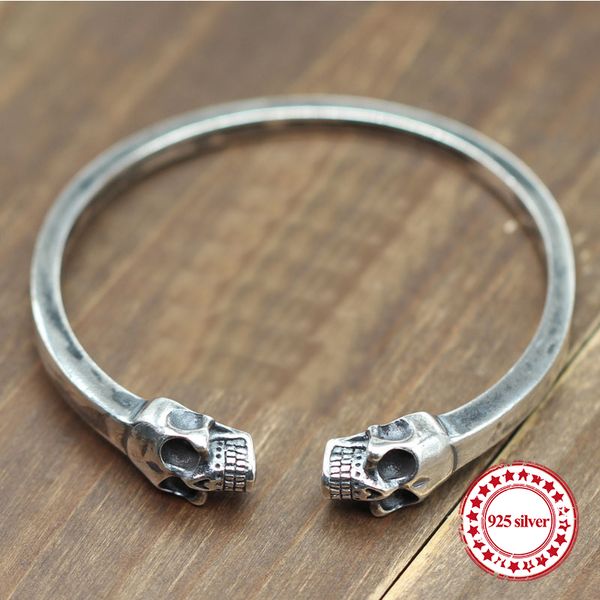 s925 sterling silver men's bracelet personalized classic vintage ornaments domineering skull modeling send lover's gift bangles, Black
s925 sterling silver men's bracelet personalized classic vintage ornaments domineering skull modeling send lover's gift bangles, Black