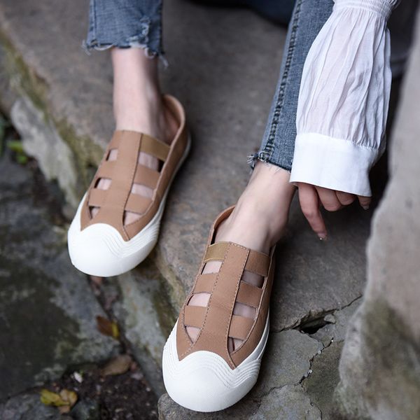 artmu fashion hollow out closed toe sandals shoes women's genuine leather sandals summer casual student's shoes new style, Black
artmu fashion hollow out closed toe sandals shoes women's genuine leather sandals summer casual student's shoes new style, Black