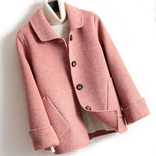 women's wool & blends 2021 spring autumn woolen coat double-sided cashmere jacket small women female short doll collar, Black
women's wool & blends 2021 spring autumn woolen coat double-sided cashmere jacket small women female short doll collar, Black