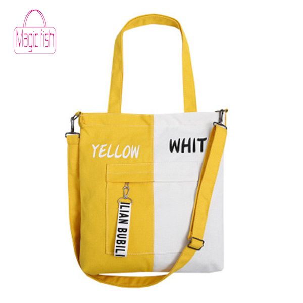 magic fish 2020 new women causal canvas bag female single shoulder bag diagonal fashion wild canvas handbag crossbody