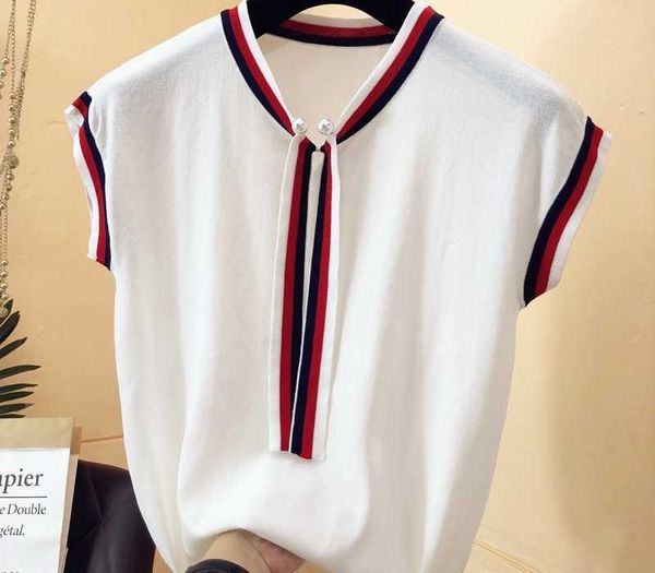 ribbon patchwork ice silk knitted sweater women korean o-neck beading pullover modis short sleeve white summer 2020 new, White;black
ribbon patchwork ice silk knitted sweater women korean o-neck beading pullover modis short sleeve white summer 2020 new, White;black