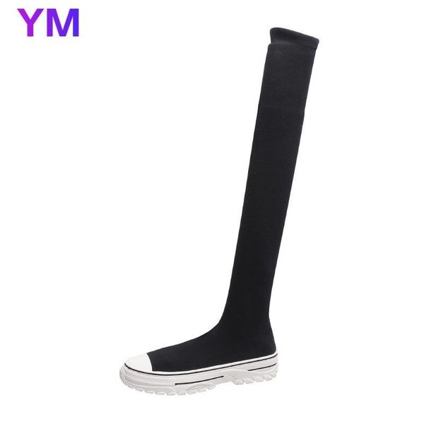 2020 new women boot high boots suede texture low flat heel shoes warm round toe socks boots fashion slip-on shoes, Black
2020 new women boot high boots suede texture low flat heel shoes warm round toe socks boots fashion slip-on shoes, Black
