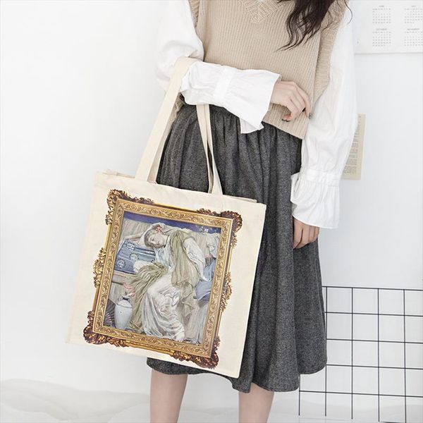 women canvas shoulder bag cupid oil painting shopping bags students books bag cotton cloth handbags classic tote for girls
women canvas shoulder bag cupid oil painting shopping bags students books bag cotton cloth handbags classic tote for girls