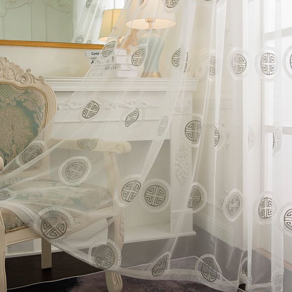 modern new chinese style grey geometric embroidered tulle curtains for living room bedroom study white sheer curtains x-m071#4
modern new chinese style grey geometric embroidered tulle curtains for living room bedroom study white sheer curtains x-m071#4