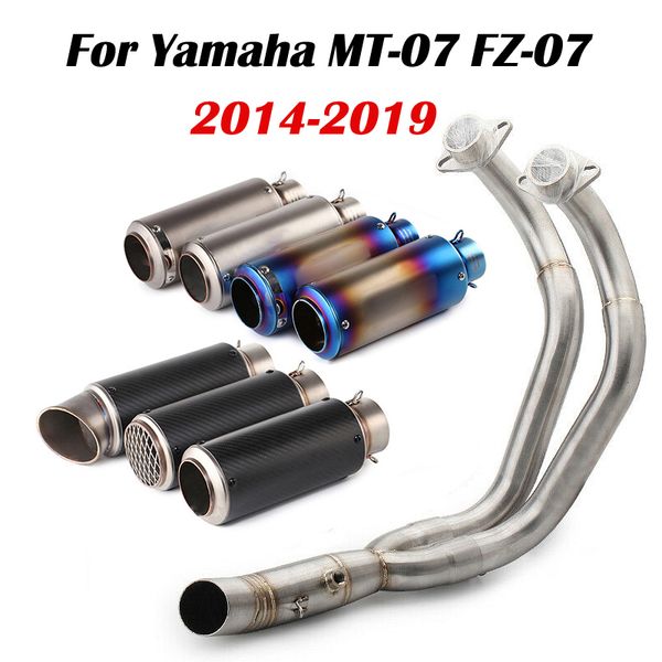 full system motorcycle exhaust muffler modified escape front pipe slip-on muffler exhaust for mt-07 fz07 2013-2020
full system motorcycle exhaust muffler modified escape front pipe slip-on muffler exhaust for mt-07 fz07 2013-2020