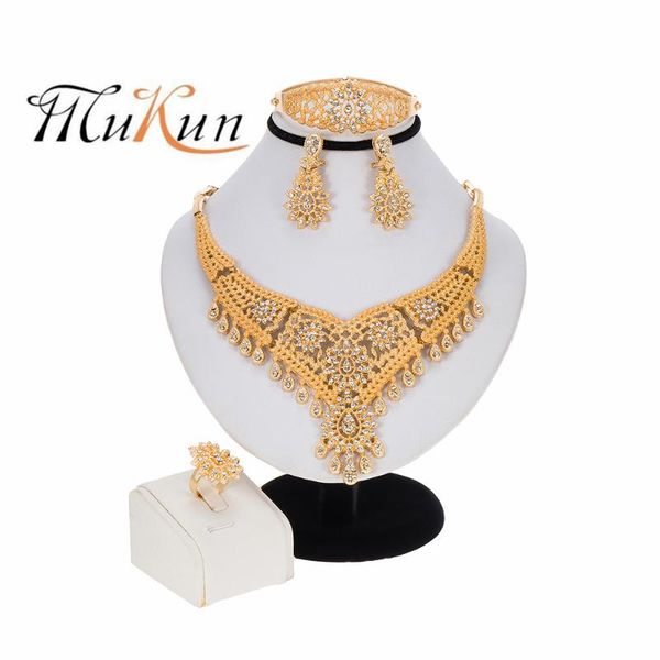 mukun 2020 fashion african bridal jewelry sets wheat shape necklace bracelet elegant women earrings ring dubai wedding jewelry, Silver
mukun 2020 fashion african bridal jewelry sets wheat shape necklace bracelet elegant women earrings ring dubai wedding jewelry, Silver