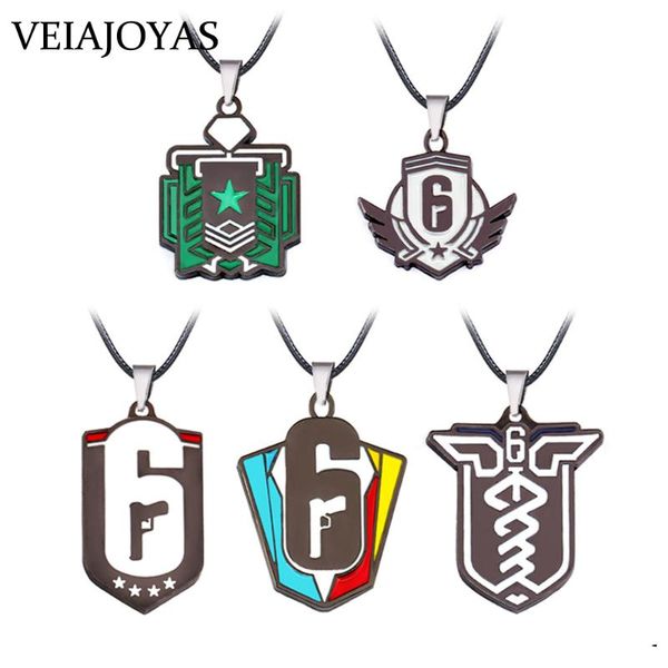rainbow six 6 necklace trendy metal pendant keychains rope chain choker necklaces women men charm gifts game jewelry accessories, Silver
rainbow six 6 necklace trendy metal pendant keychains rope chain choker necklaces women men charm gifts game jewelry accessories, Silver
