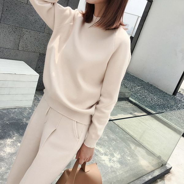 two piece dress 4 colors autumn winter knitted tracksuit women clothing 2 set female knit pant suit, White
two piece dress 4 colors autumn winter knitted tracksuit women clothing 2 set female knit pant suit, White