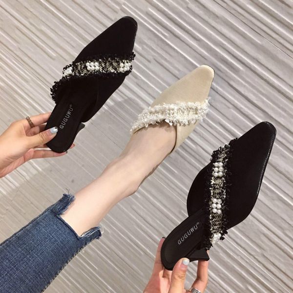swyivy half slippers women summer mules shoes 2020 new pointed toe flat summer slippers slip on casual female siders, Black
swyivy half slippers women summer mules shoes 2020 new pointed toe flat summer slippers slip on casual female siders, Black