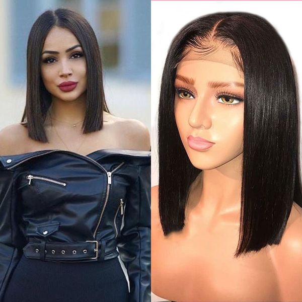 selling 360 lace human hair short straight wigs shoulder length 150% density brazilian remy hair pre plucked bleached knots, Black
selling 360 lace human hair short straight wigs shoulder length 150% density brazilian remy hair pre plucked bleached knots, Black