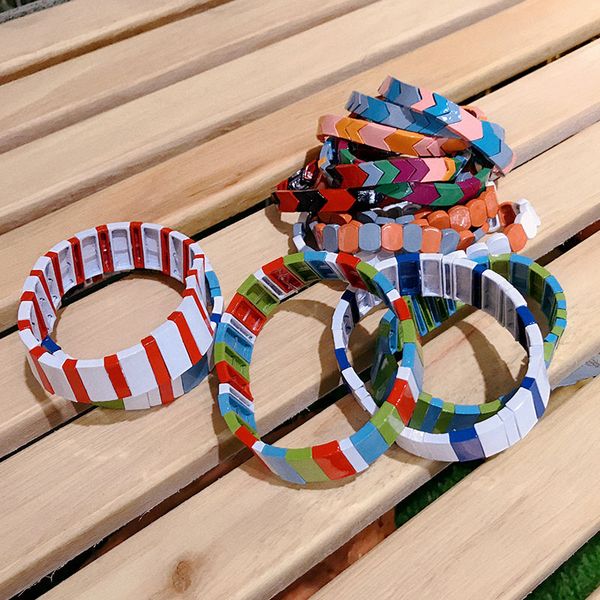 flatfoosie enamel stretch bracelets for women stacking rainbow painted brazalete mujer tile beads friendship bracelet jewelry, Black
flatfoosie enamel stretch bracelets for women stacking rainbow painted brazalete mujer tile beads friendship bracelet jewelry, Black
