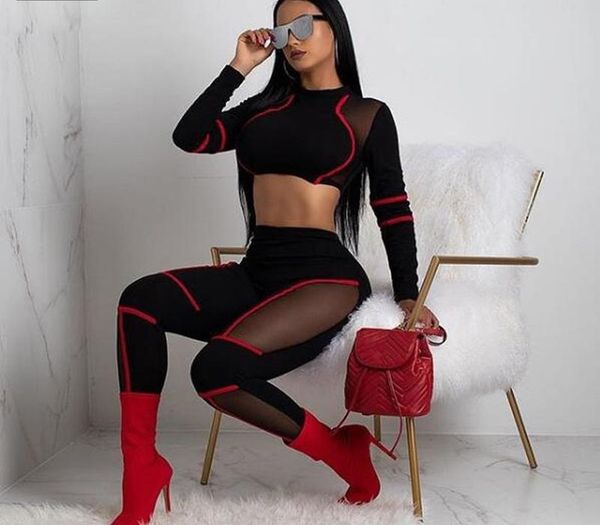 black mesh spliced bandage two piece pants suits club set matching outfits fall 2piece set women d37 ae87, Gray
black mesh spliced bandage two piece pants suits club set matching outfits fall 2piece set women d37 ae87, Gray