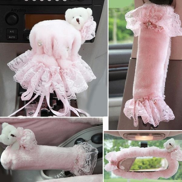 5pcs/ set cute bear car seat covers interior accessories lace plush handbrake gear covers car shoulder pads styling
5pcs/ set cute bear car seat covers interior accessories lace plush handbrake gear covers car shoulder pads styling